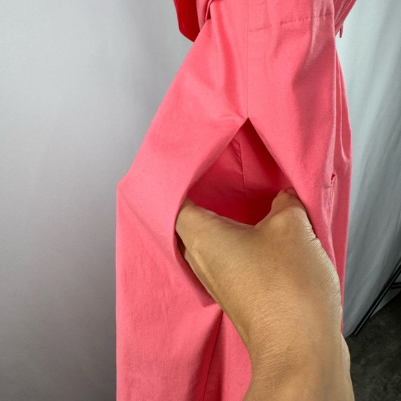 J. Crew Stretch Poplin Wrap Tie Jumpsuit in Bright Coral Size 6 - Picture 5 of 11